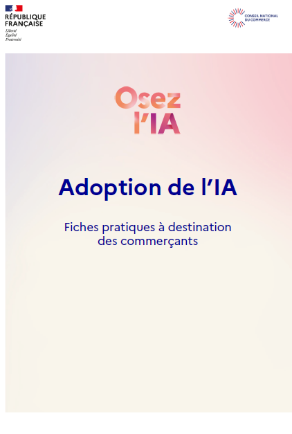 couverture du guide pour l'adoption de l'intelligence artificielle par les commerçants