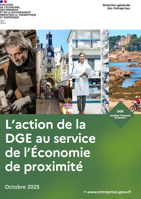 couverture de la publication : l'action de la DGE au service de l'économie de proximité - octobre 2025