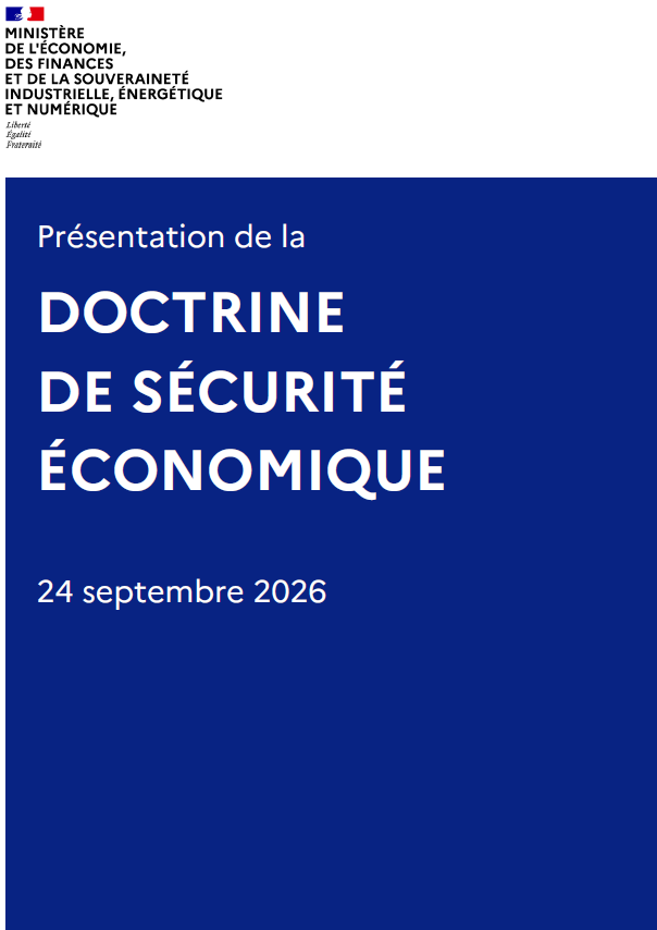 couverture : présentation de la doctrine de sécurité économique - 24 septembre 2026