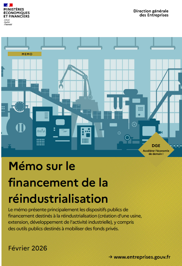 couverture du mémo sur le financement de la réindustrialisation