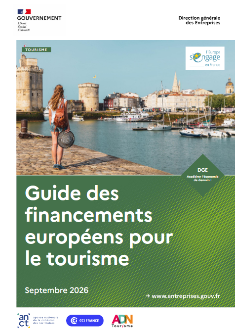 Couverture du guide "Guide des financements européens pour le tourisme"